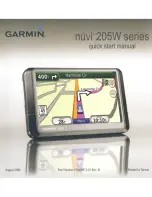 Предварительный просмотр 1 страницы Garmin nuvi 205W Series Quick Start Manual