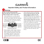 Preview for 1 page of Garmin nuvi 5000 Safety And Product Information