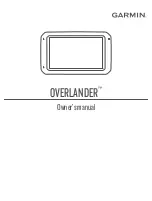 Garmin OVERLANDER Owner'S Manual preview