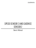 Preview for 1 page of Garmin SPEED SENSOR 2 Owner'S Manual