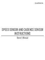 Preview for 1 page of Garmin Speed Sensor Owner'S Manual