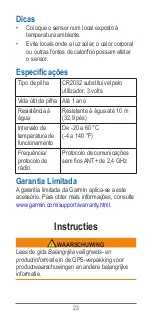 Предварительный просмотр 23 страницы Garmin tempe Instructions Manual