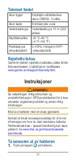 Предварительный просмотр 33 страницы Garmin tempe Instructions Manual