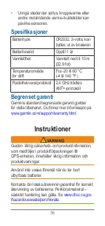 Предварительный просмотр 36 страницы Garmin tempe Instructions Manual