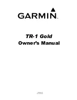 Предварительный просмотр 1 страницы Garmin TR-1 Gold Owner'S Manual