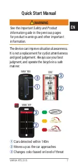 Предварительный просмотр 9 страницы Garmin Varia RTL515 Quick Start Manual