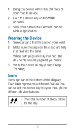 Preview for 5 page of Garmin Vivofit Owner'S Manual