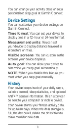 Предварительный просмотр 8 страницы Garmin Vivofit Owner'S Manual