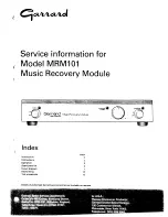 Garrard MRM101 Service Information предпросмотр