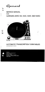 Garrard ZERO 100 Service Manual preview