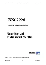 Preview for 1 page of Garrecht Avionik TRX-2000 User Manual