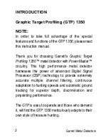 Preview for 2 page of Garrett Graphic Target Profiling 1350 Owner'S Manual