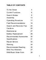 Preview for 3 page of Garrett Sea Hunter Mark II None Owner'S Manual