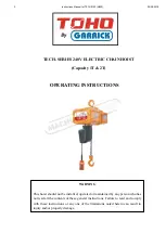 Предварительный просмотр 2 страницы Garrick TOHO TECH Series Instruction Manual