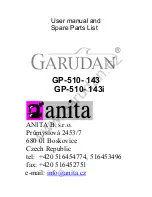 Preview for 1 page of Garudan GP-510-143 User Manual And  Spare Parts List