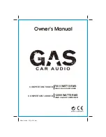 GAS Car Audio COMPETITION 12000.1D Owner'S Manual preview