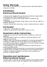 Preview for 2 page of GASLAND chef CH30BF Instructions For Installation And Use Manual