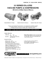 Preview for 1 page of Gast 23 Series Operation & Maintenance Manual