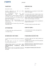 Preview for 3 page of Gastro saro EVA Operating Instructions Manual