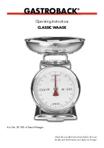 Preview for 9 page of Gastroback 30102 CLASSIC WAAGE Operating Instructions Manual
