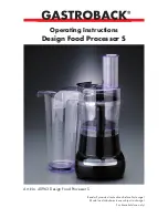 Preview for 1 page of Gastroback 40963 DesignFood Processor S Operating Instructions Manual