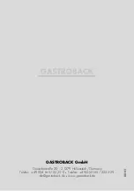 Предварительный просмотр 120 страницы Gastroback 42424 Operating Instructions Manual