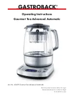 Gastroback 42439 Gourmet Tea Advanced Automatic Operating Instructions Manual preview