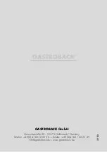 Предварительный просмотр 64 страницы Gastroback 42523 Operating Instructions Manual