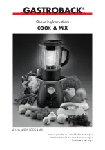 Gastroback COOK & MIX Operating Instructions Manual preview