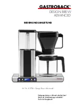 Предварительный просмотр 1 страницы Gastroback DESIGN BREW ADVANCED Operating Instructions Manual