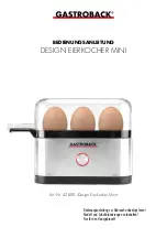 Gastroback DESIGN EGG BOILER MINI Operating Instructions Manual preview