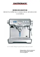 Gastroback DESIGN ESPRESSO MASCHINE ADVANCED CONTROL Operating Instructions Manual предпросмотр