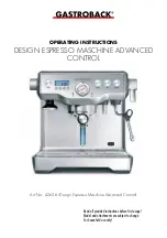 Preview for 53 page of Gastroback DESIGN ESPRESSO MASCHINE ADVANCED CONTROL Operating Instructions Manual