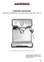 Preview for 37 page of Gastroback Design Espresso Maschine Advanced S Operating Instructions Manual