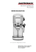 Gastroback Design Espresso Piccolo Operating Instructions Manual предпросмотр