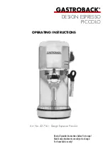 Предварительный просмотр 61 страницы Gastroback Design Espresso Piccolo Operating Instructions Manual