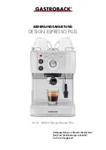 Предварительный просмотр 1 страницы Gastroback Design Espresso Plus Operating Instructions Manual