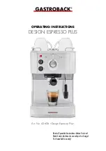 Предварительный просмотр 41 страницы Gastroback Design Espresso Plus Operating Instructions Manual