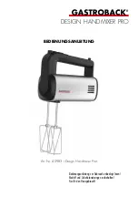 Gastroback Design Handmixer Pro Operating Instructions Manual preview