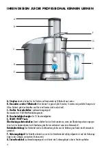 Предварительный просмотр 4 страницы Gastroback Design Juicer Professional Operating Instructions Manual