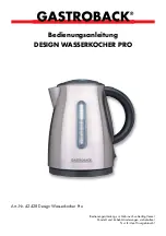 Gastroback Design Kettle Pro Operating Instructions Manual предпросмотр