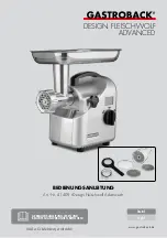 Gastroback Design Mincer Advanced Operating Instructions Manual preview