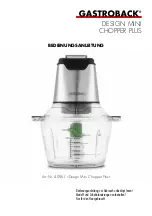 Preview for 1 page of Gastroback Design Mini Chopper Plus Operating Instructions Manual