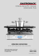 Gastroback Design Raclette Fondue Advanced Plus Operating Instructions Manual preview