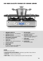 Preview for 13 page of Gastroback DESIGN RACLETTE FONDUE ADVANCED Operating Instructions Manual