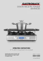 Предварительный просмотр 37 страницы Gastroback DESIGN RACLETTE FONDUE ADVANCED Operating Instructions Manual