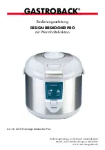 Gastroback Design Rise Cooker Pro Operating Instructions Manual предпросмотр