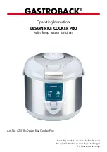 Предварительный просмотр 19 страницы Gastroback Design Rise Cooker Pro Operating Instructions Manual