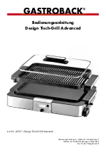 Gastroback Design Table-Top Grill Advanced Operating Instructions Manual preview