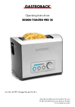Gastroback DESIGN TOASTER PRO 2S Operating Instructions Manual preview